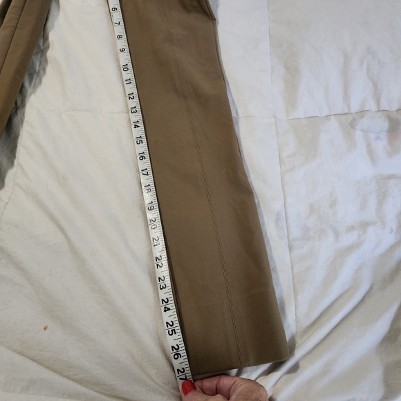 Vince Italian Cotton-Blend Stitch-Front Seam  Leggings Size XXS Oak Wood Hi Rise - Picture 12 of 12